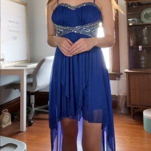 Royal Blue High Low Party Dress